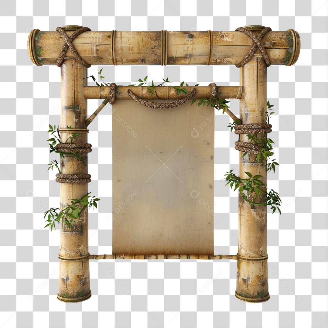 Bambu Pergaminho Portal PNG Transparente