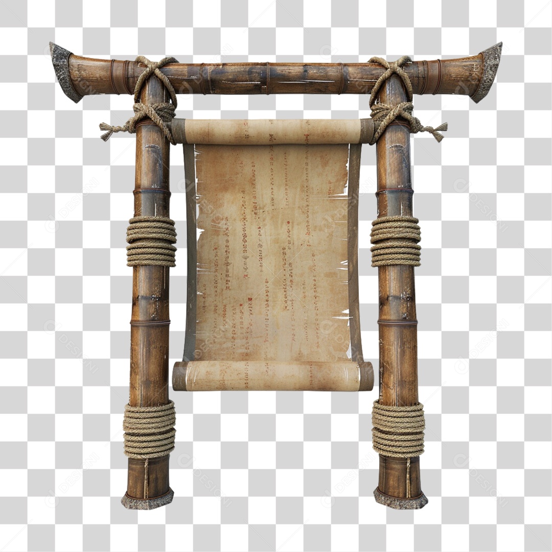 Bambu Pergaminho Portal PNG Transparente