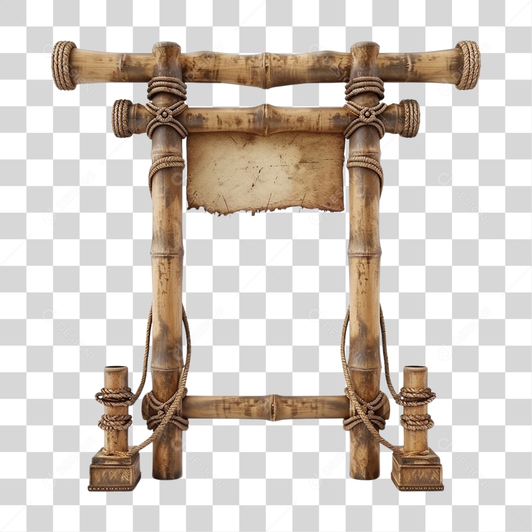 Bambu Pergaminho Portal PNG Transparente