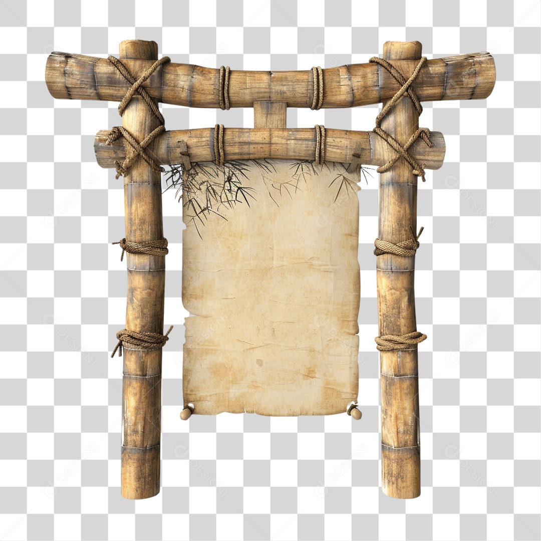 Bambu Pergaminho Portal PNG Transparente