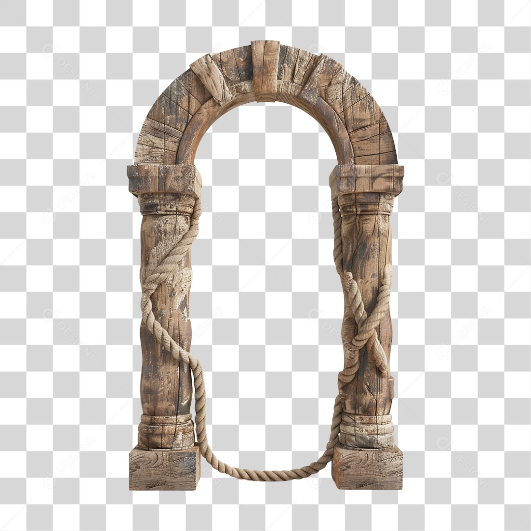 Madeira Velha Cordas Pedaços Portal PNG Transparente