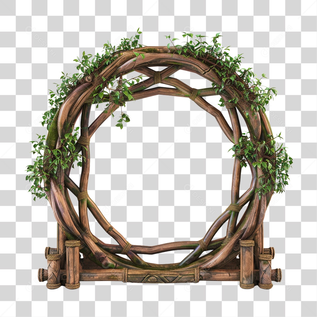 Madeira Velha Cordas Pedaços Portal PNG Transparente