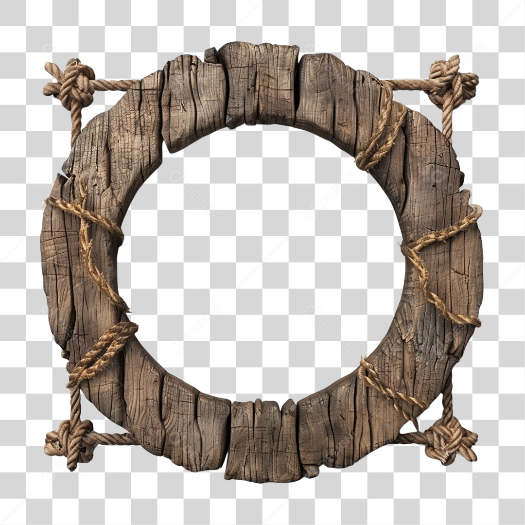 Madeira Velha Cordas Pedaços Circulo PNG Transparente