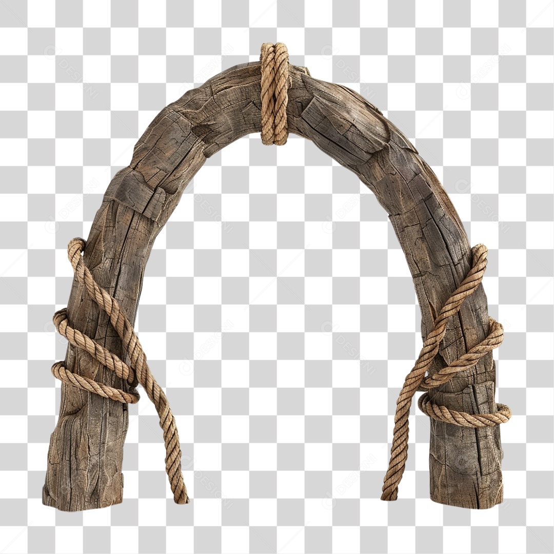 Madeira Velha Cordas Pedaços Portal PNG Transparente