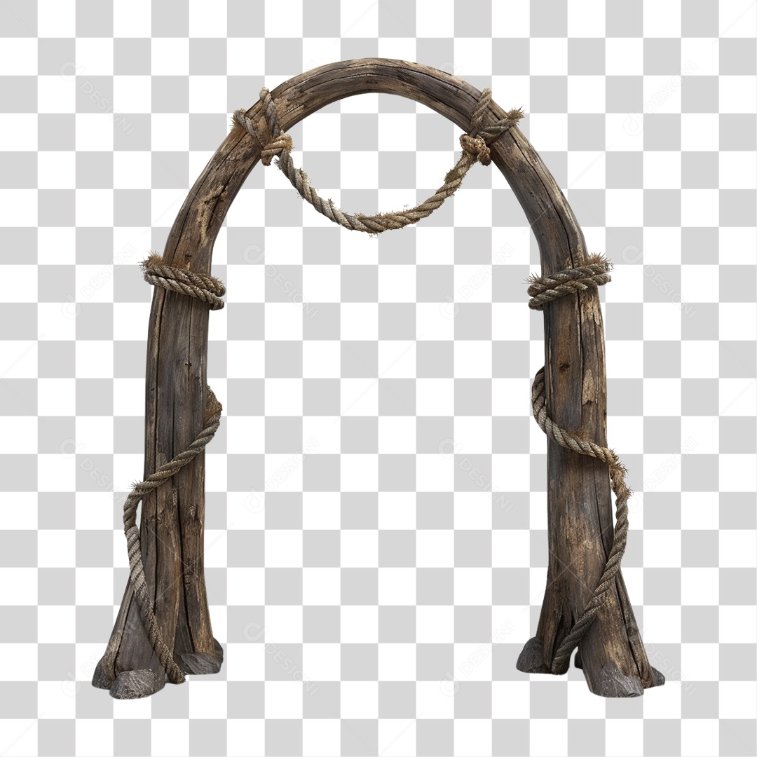 Madeira Velha Cordas Pedaços Portal PNG Transparente