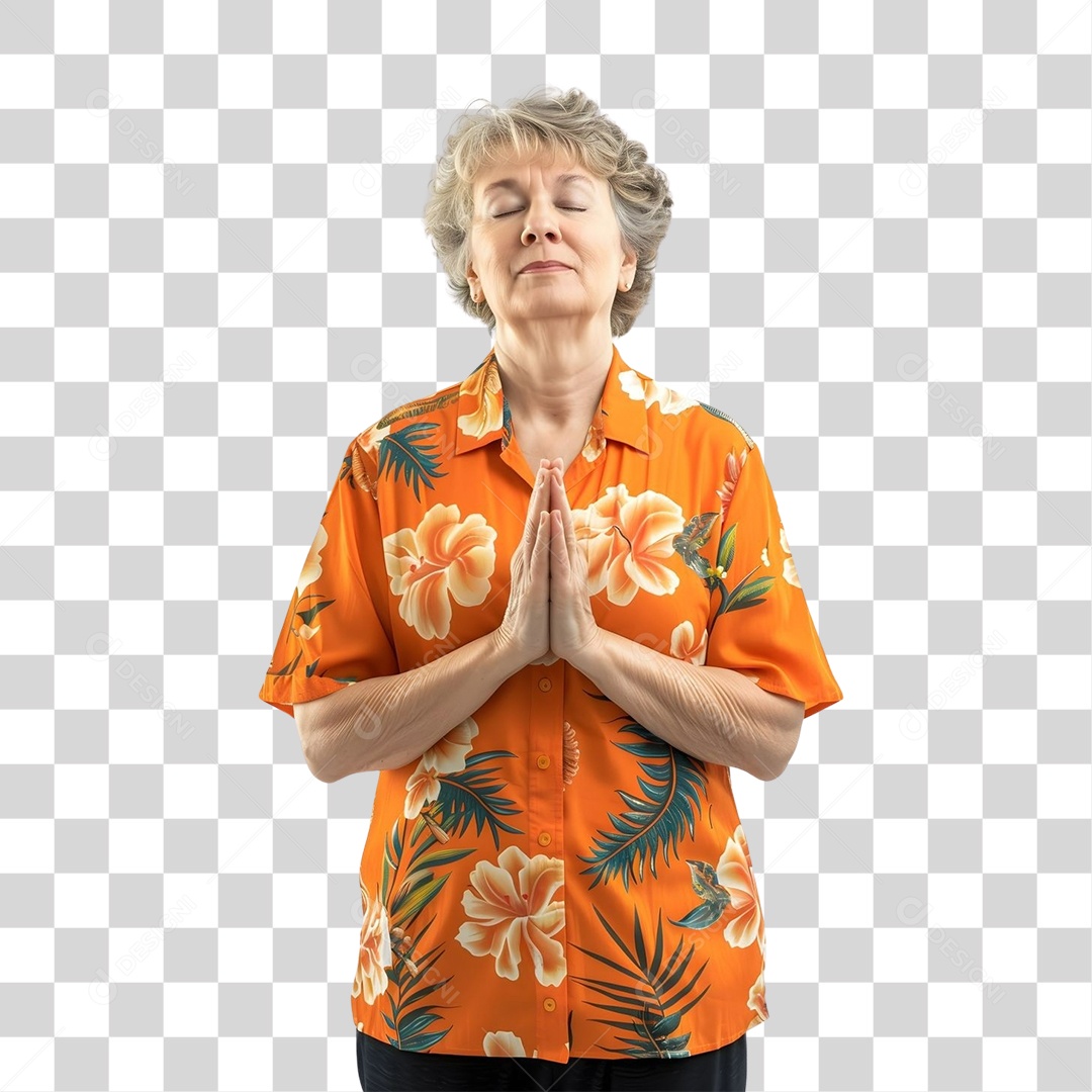 Mulher Orando PNG Transparente