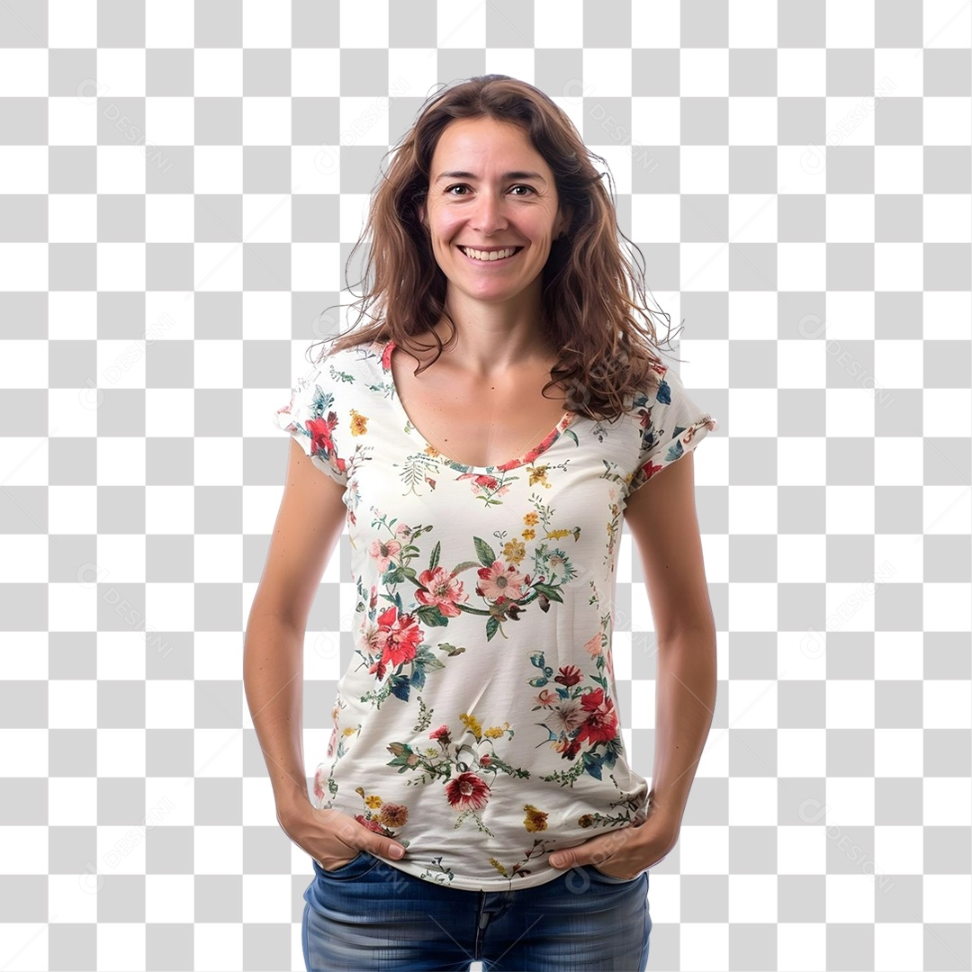 Mulher Sorrindo PNG Transparente