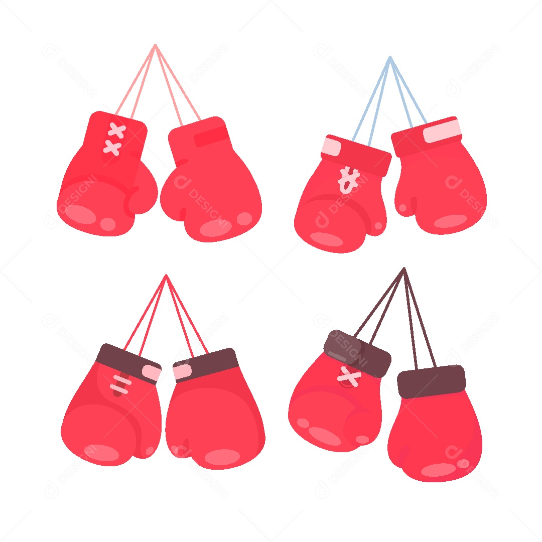 Conjunto de Luvas de Boxe Ilustração Vetor EPS