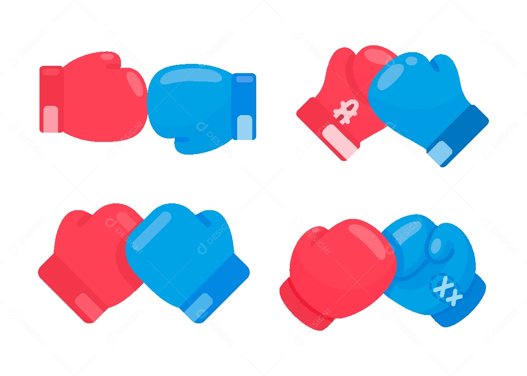 Conjunto de Luvas de Boxe Ilustração Vetor EPS