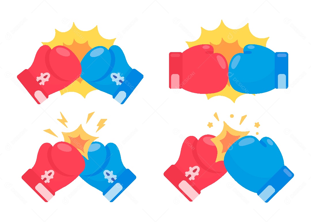 Conjunto de Luvas de Boxe Ilustração Vetor EPS