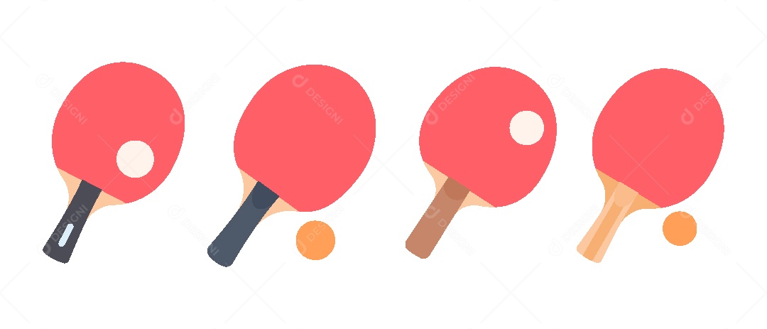 Conjunto de Raquetes de Pingue pongue Ilustração Vetor EPS