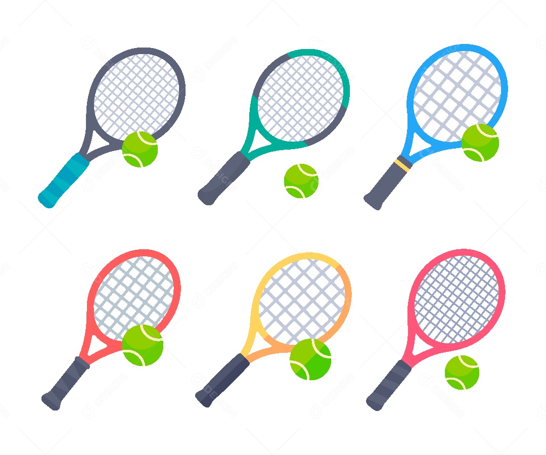Conjunto de Raquetes de Tênis Ilustração Vetor EPS