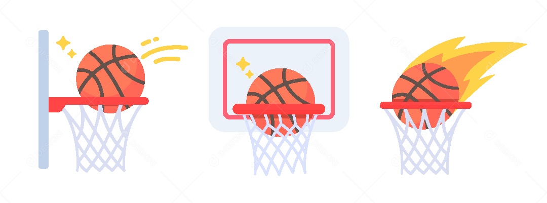 Conjunto de Bolas de Basquete Vetor EPS