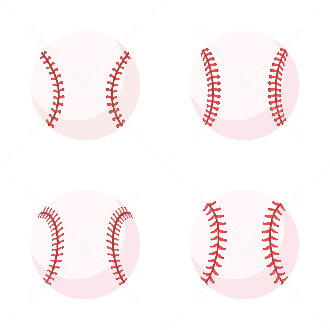 Conjunto de Bolas de Beisebol Vetor EPS