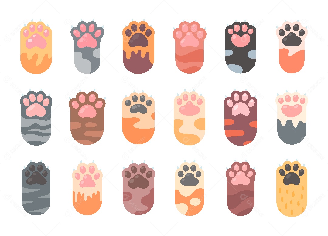 Conjunto de Patas de Animais Vetor EPS