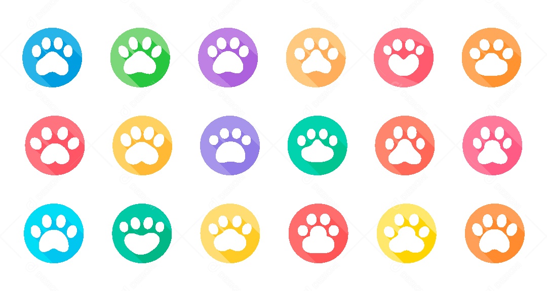 Conjunto de Patas de Animais Vetor EPS