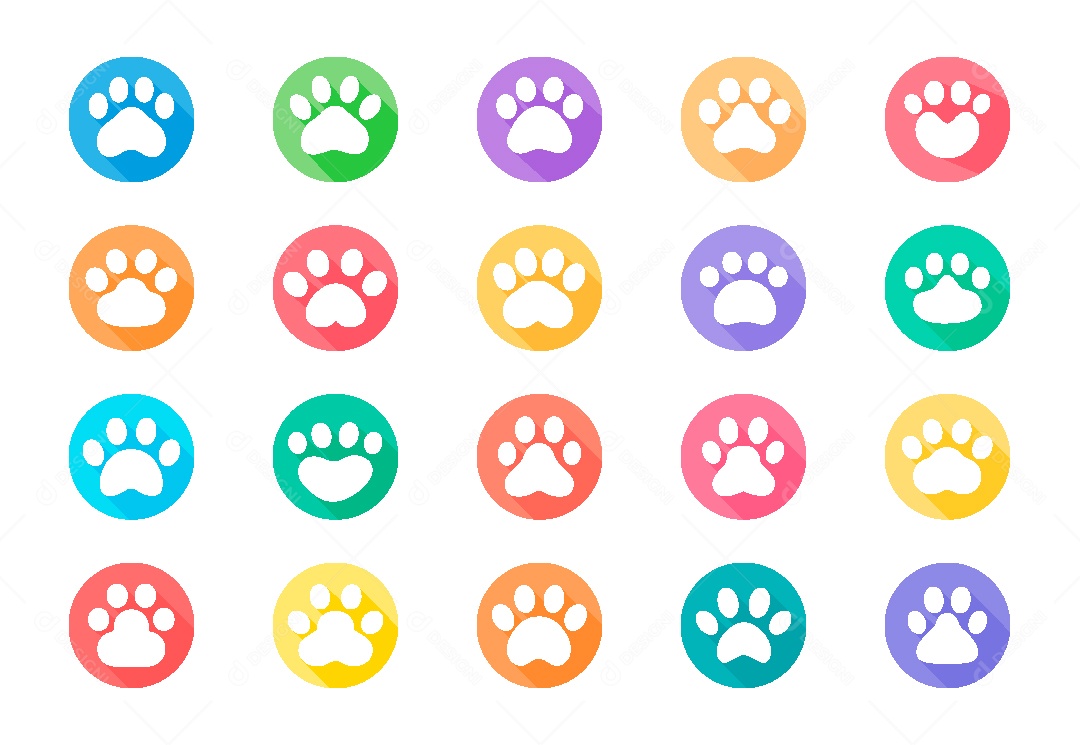 Conjunto de Patas de Animais Vetor EPS