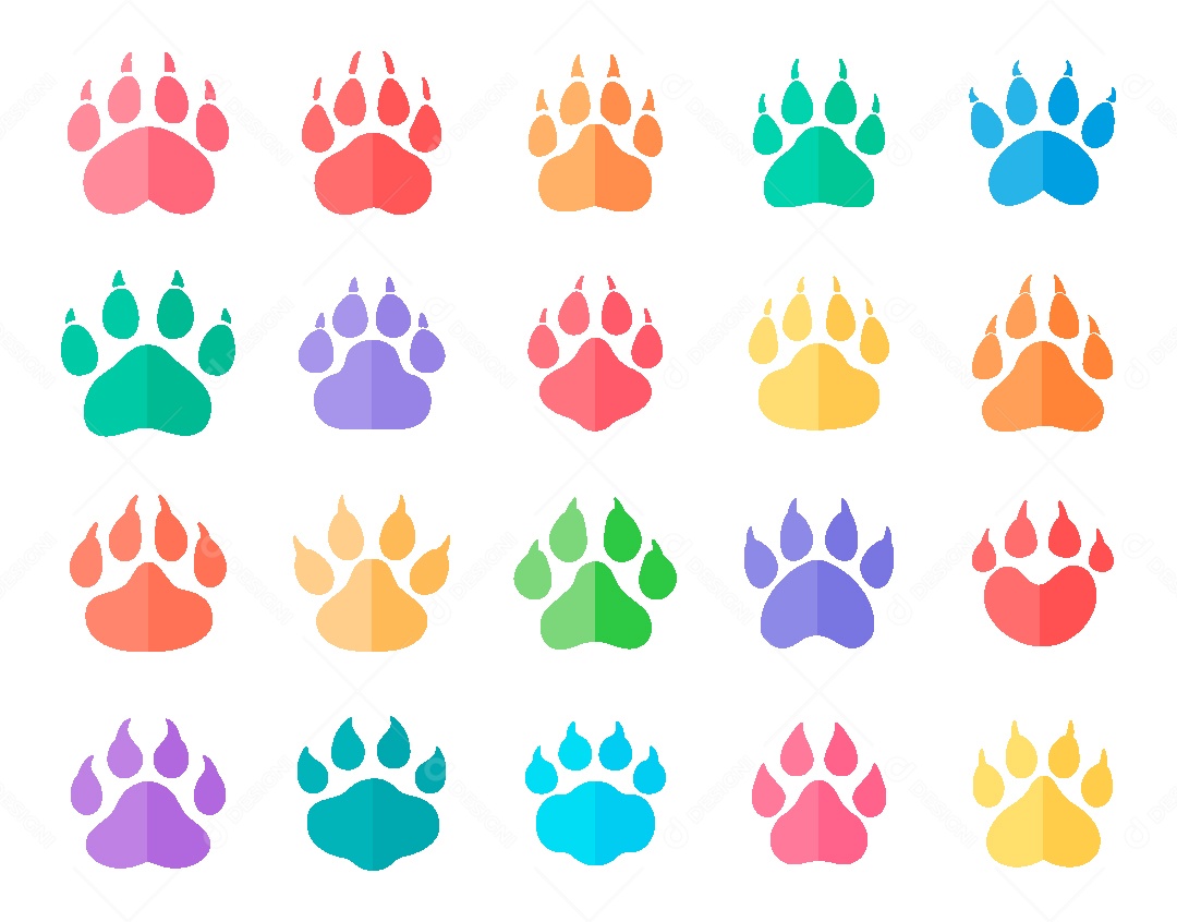 Conjunto de Patas de Animais Vetor EPS