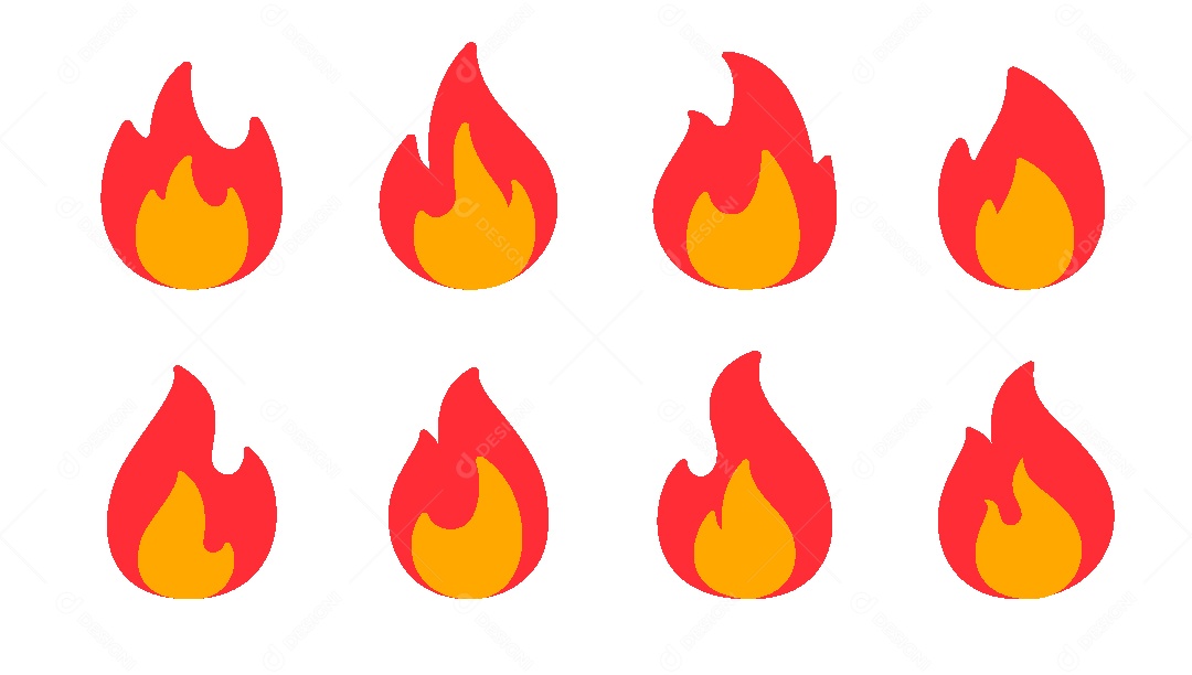 Conjunto de Ícone de Fogo Vetor EPS