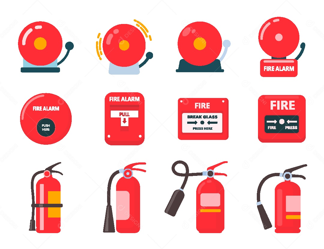 Conjunto de Ícones de Incêndio Vetor EPS