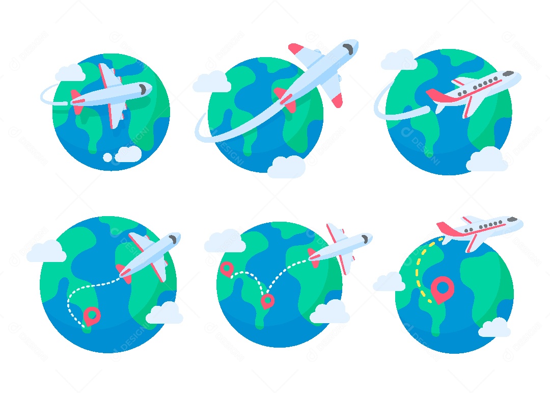 Conjunto de Ícones de Viagens Vetor EPS