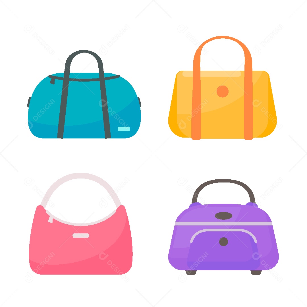 Conjunto de Bolsas Ilustração Vetor EPS
