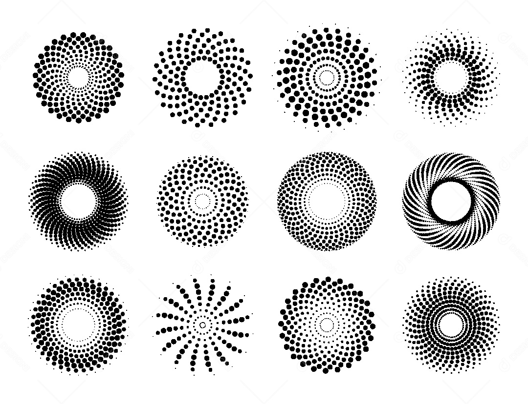 Conjunto de Mandalas Vetor EPS