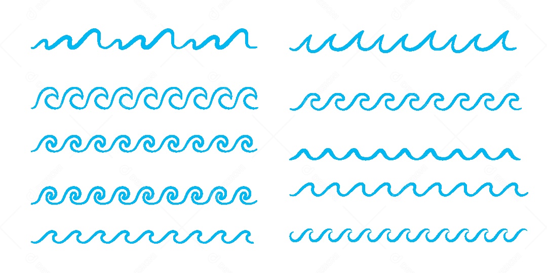 Conjunto de Linhas de Ondas Vetor EPS
