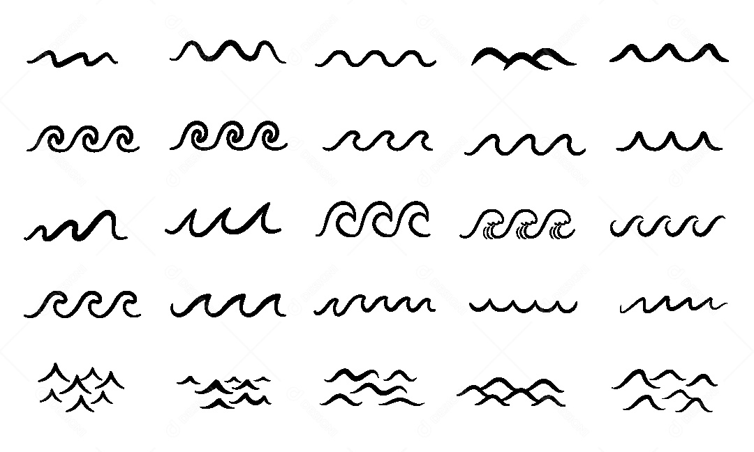 Conjunto de Linhas de Ondas Vetor EPS