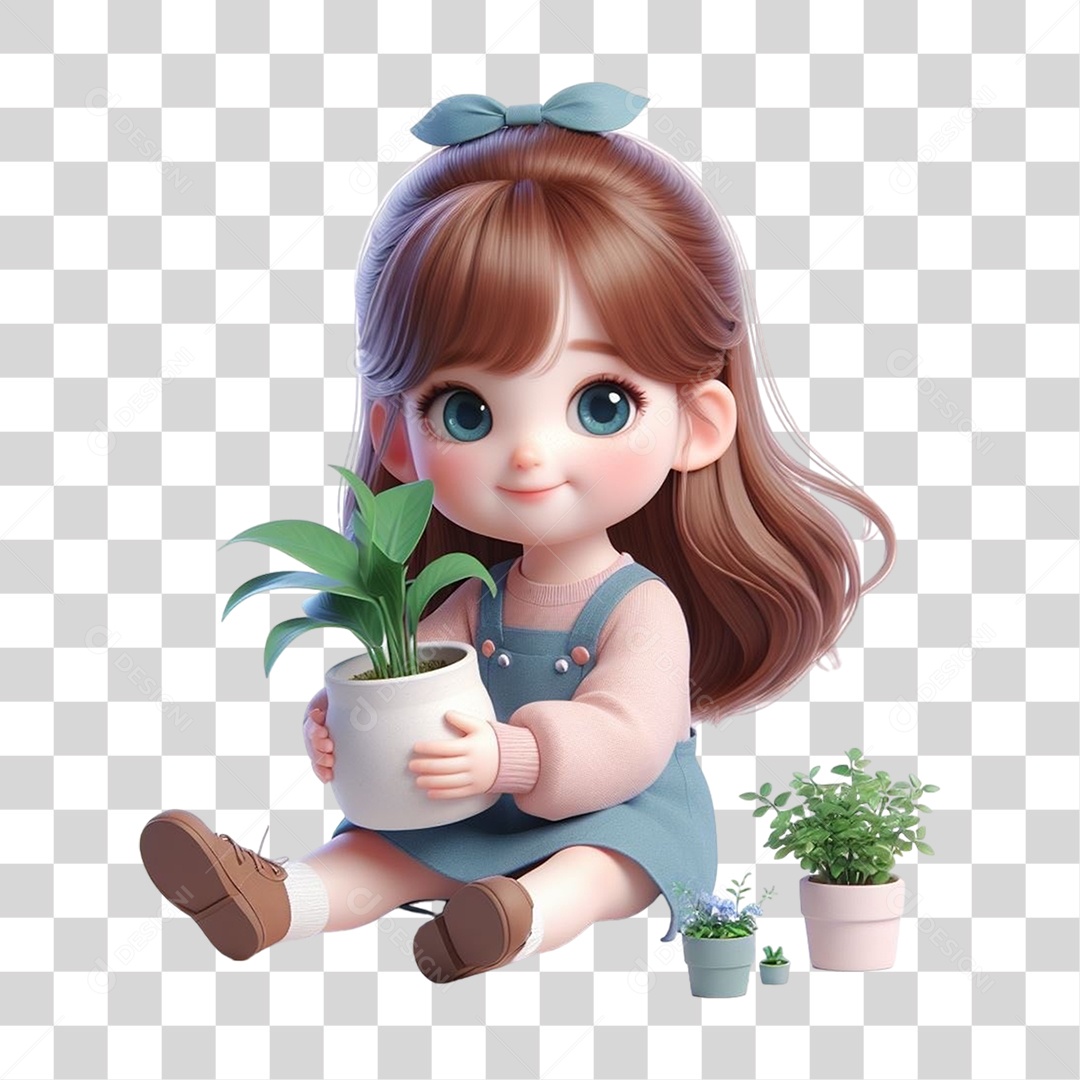 Jovens com Mudas de Plantas PNG Transparente