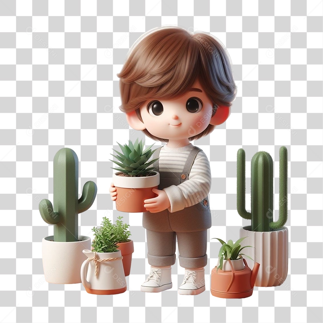 Jovens com Mudas de Plantas PNG Transparente