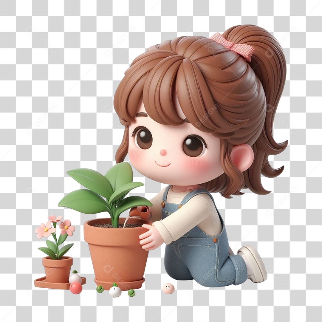 Jovens com Mudas de Plantas PNG Transparente