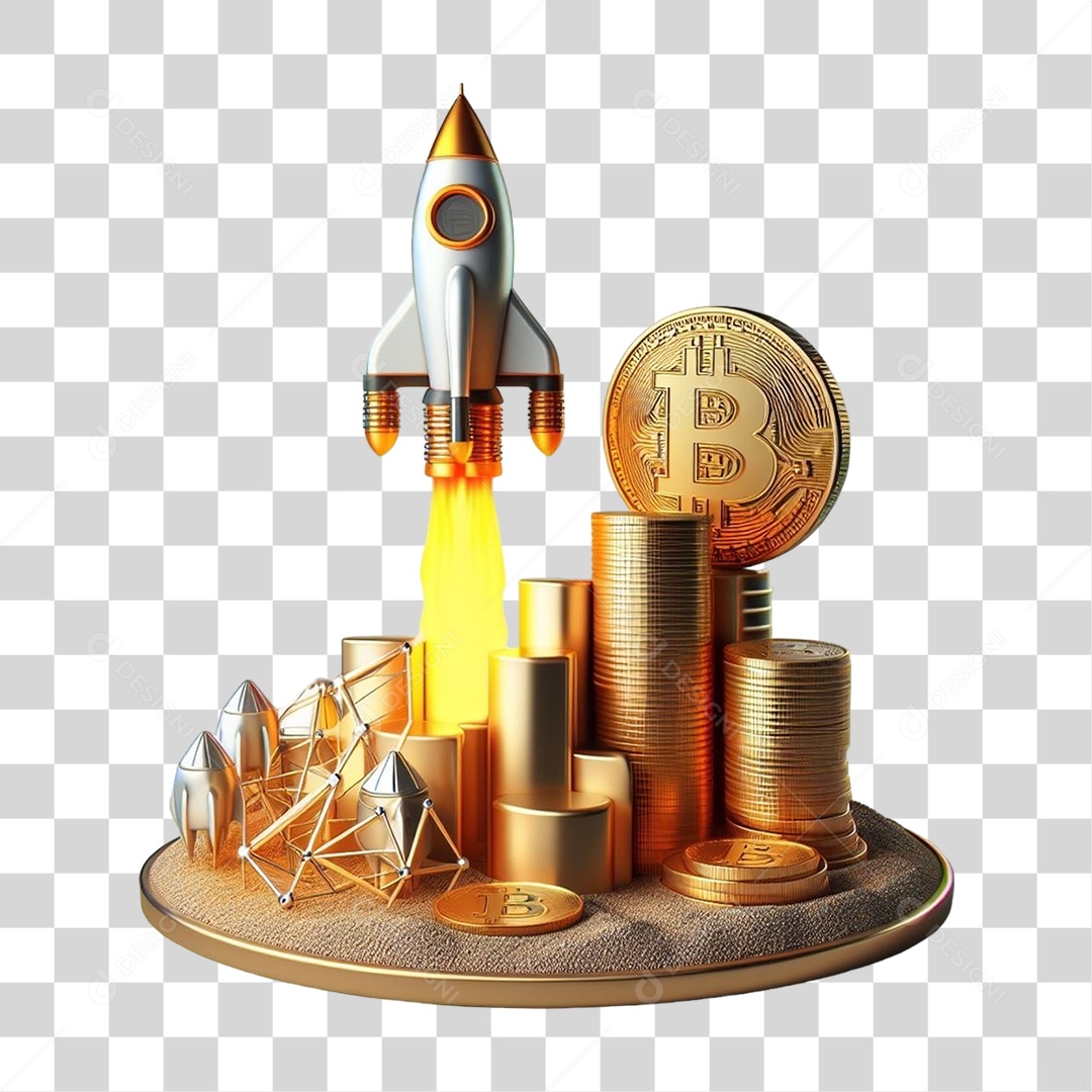 Moedas Online Foguete PNG Transparente