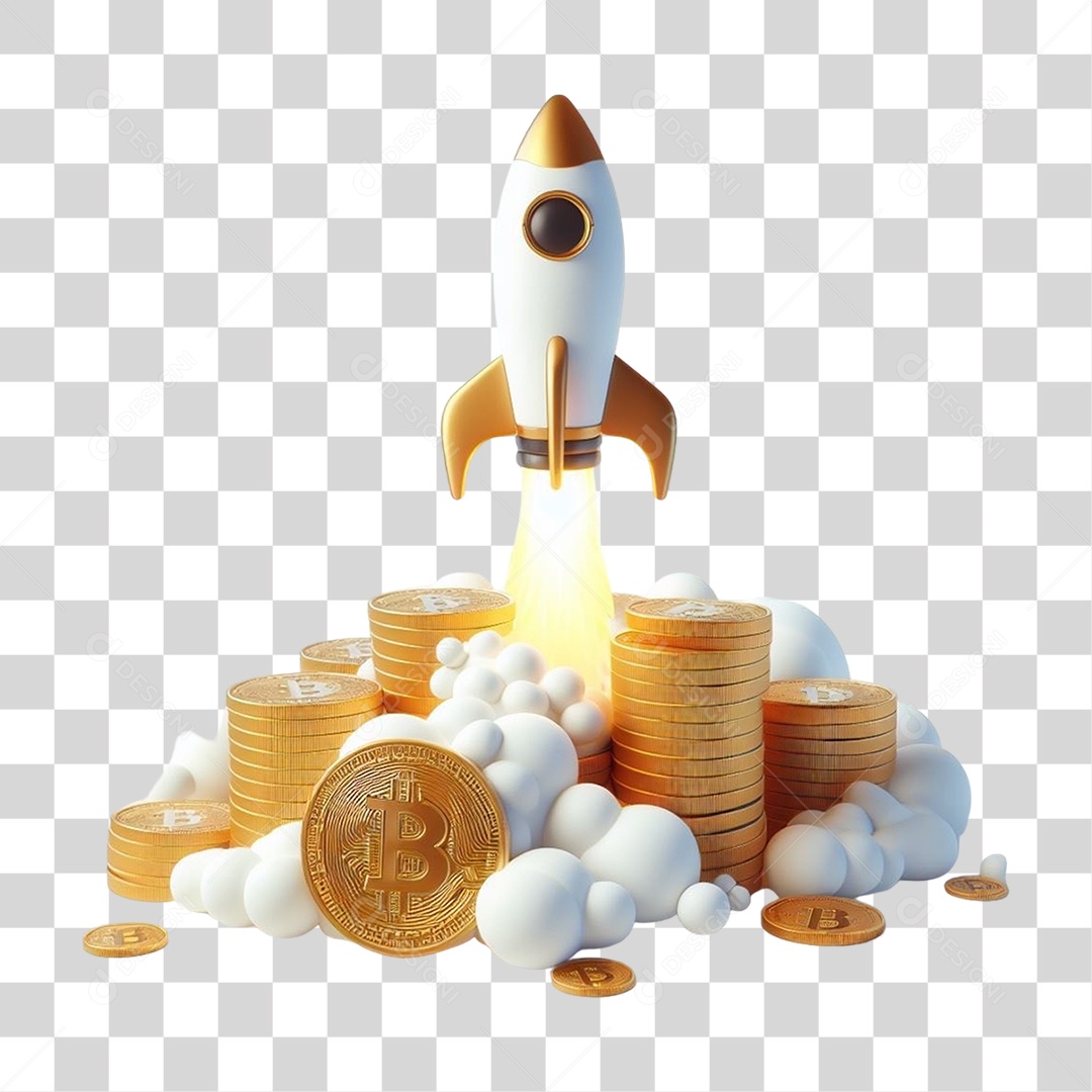Moedas Online Foguete PNG Transparente