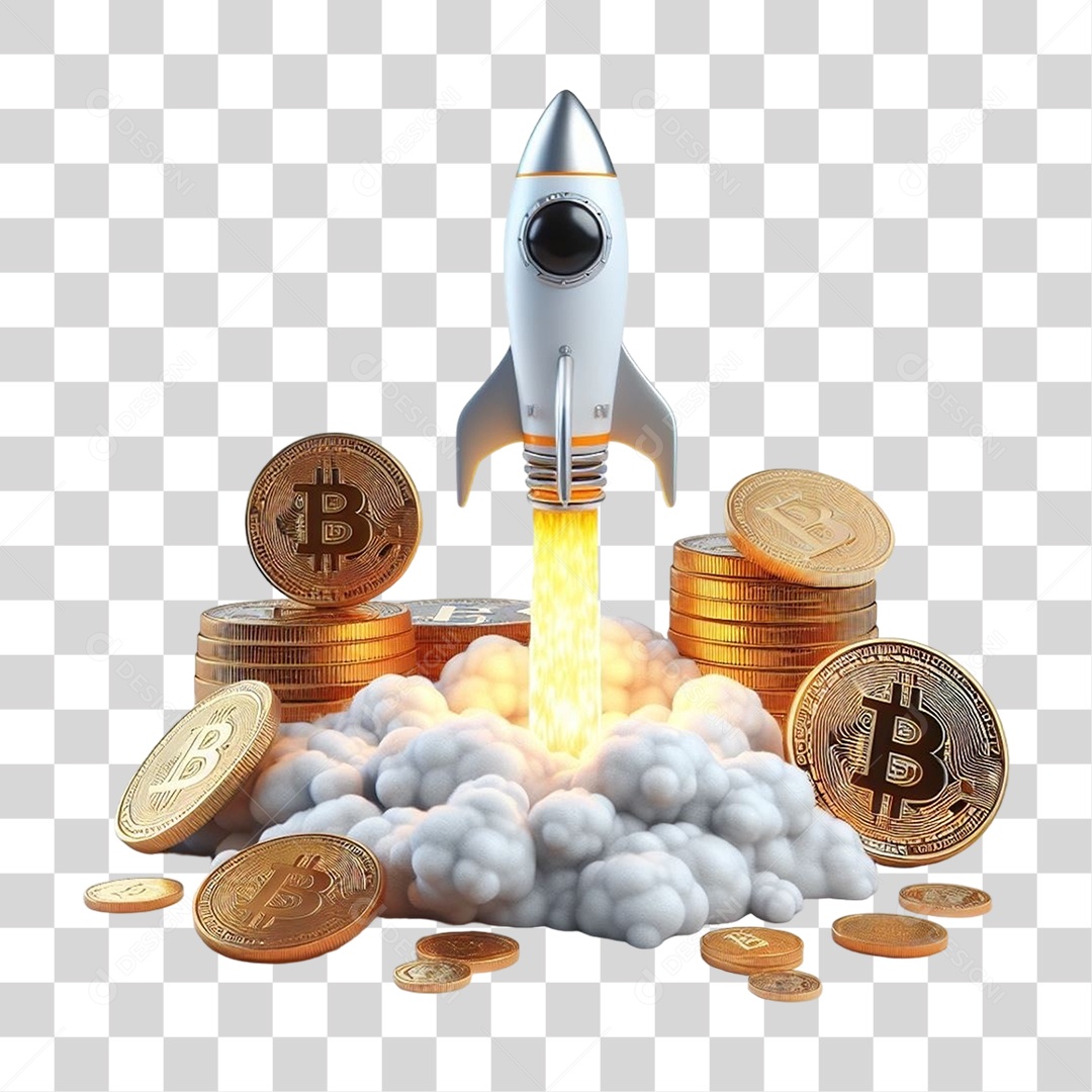 Moedas Online Foguete PNG Transparente