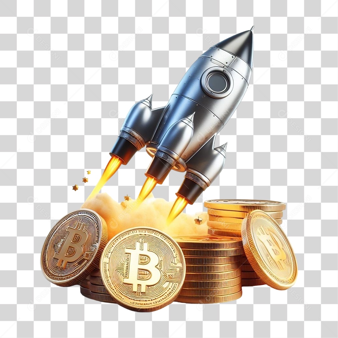 Moedas Online Foguete PNG Transparente