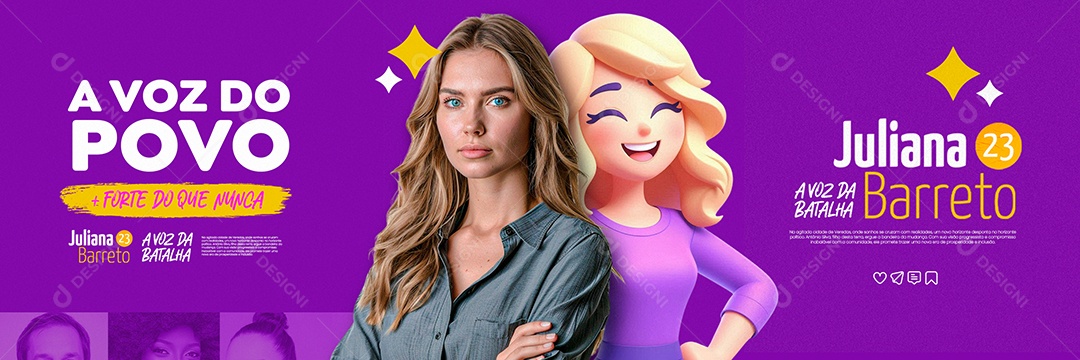 Carrossel Campanha Politica Prefeita Juliana Barreto Social Media PSD Editável