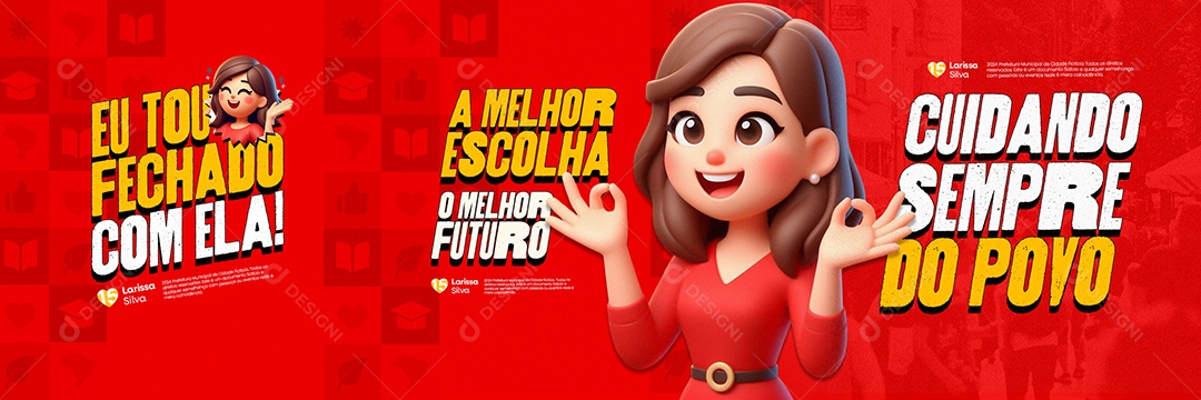 Carrossel Campanha Politica Prefeita Larissa Silva A Melhor Escolha Social Media PSD Editável