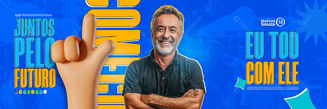 Carrossel Campanha Politica Juntos Pelo Futuro Social Media PSD Editável