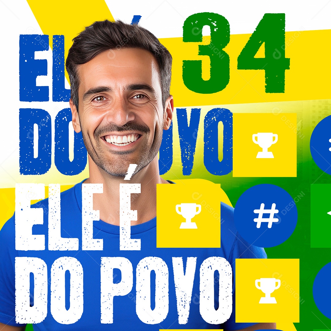 Social Media Politica Prefeito Ele é Do Povo PSD Editável