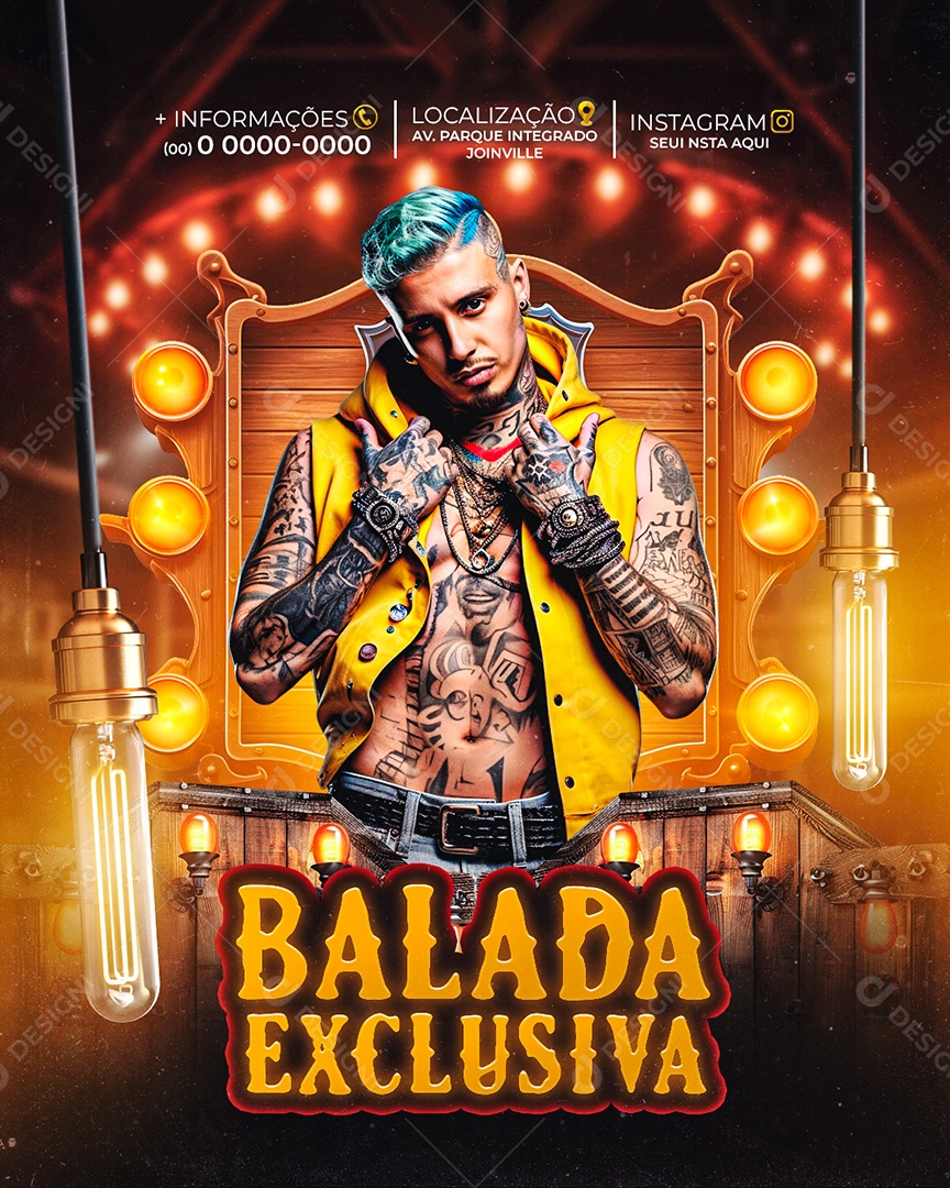 Flyer Balada Exclusiva Social Media PSD Editável