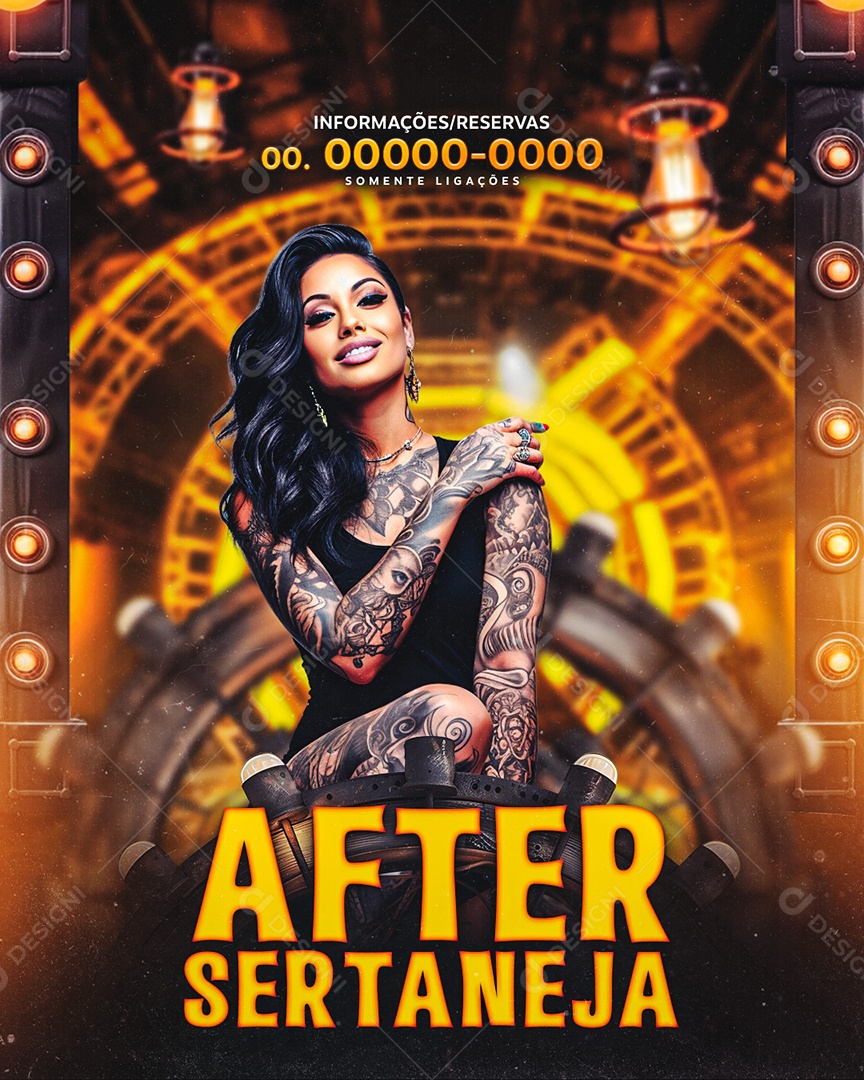 Flyer After Sertaneja Social Media PSD Editável