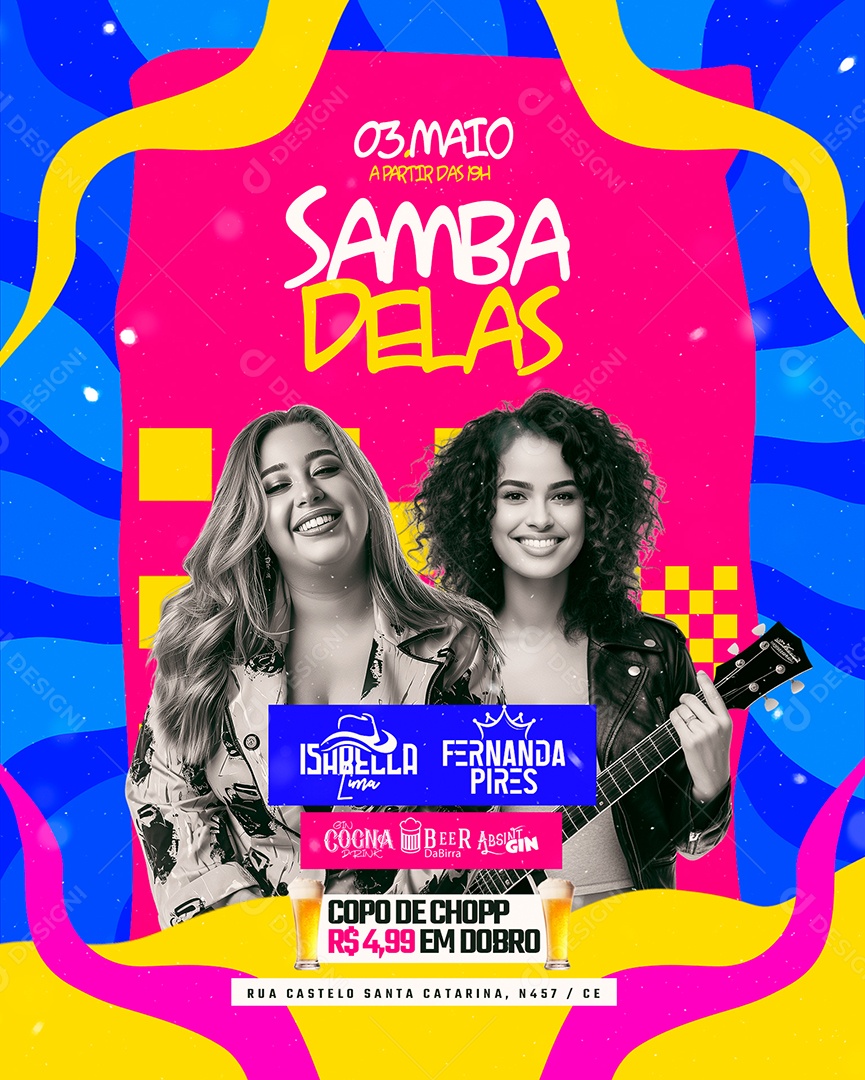Flyer Samba Delas Isabella Lima Fernanda Pires Social Media PSD Editável