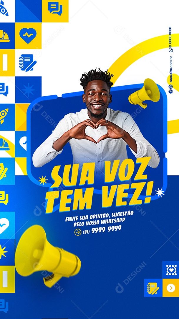 Story Politica sua Voz tem Vez Social Media PSD Editável