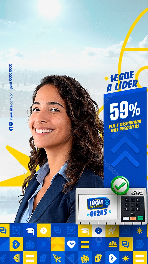 Story Politica Segue a Líder Social Media PSD Editável