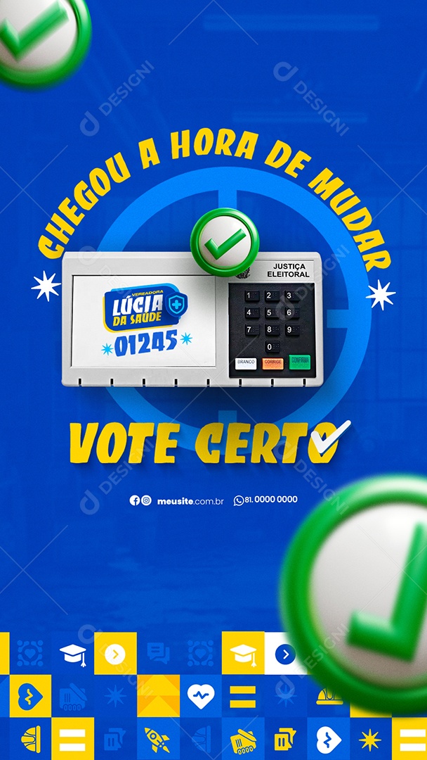 Story Politica Chegou a Hora de Mudar Social Media PSD Editável