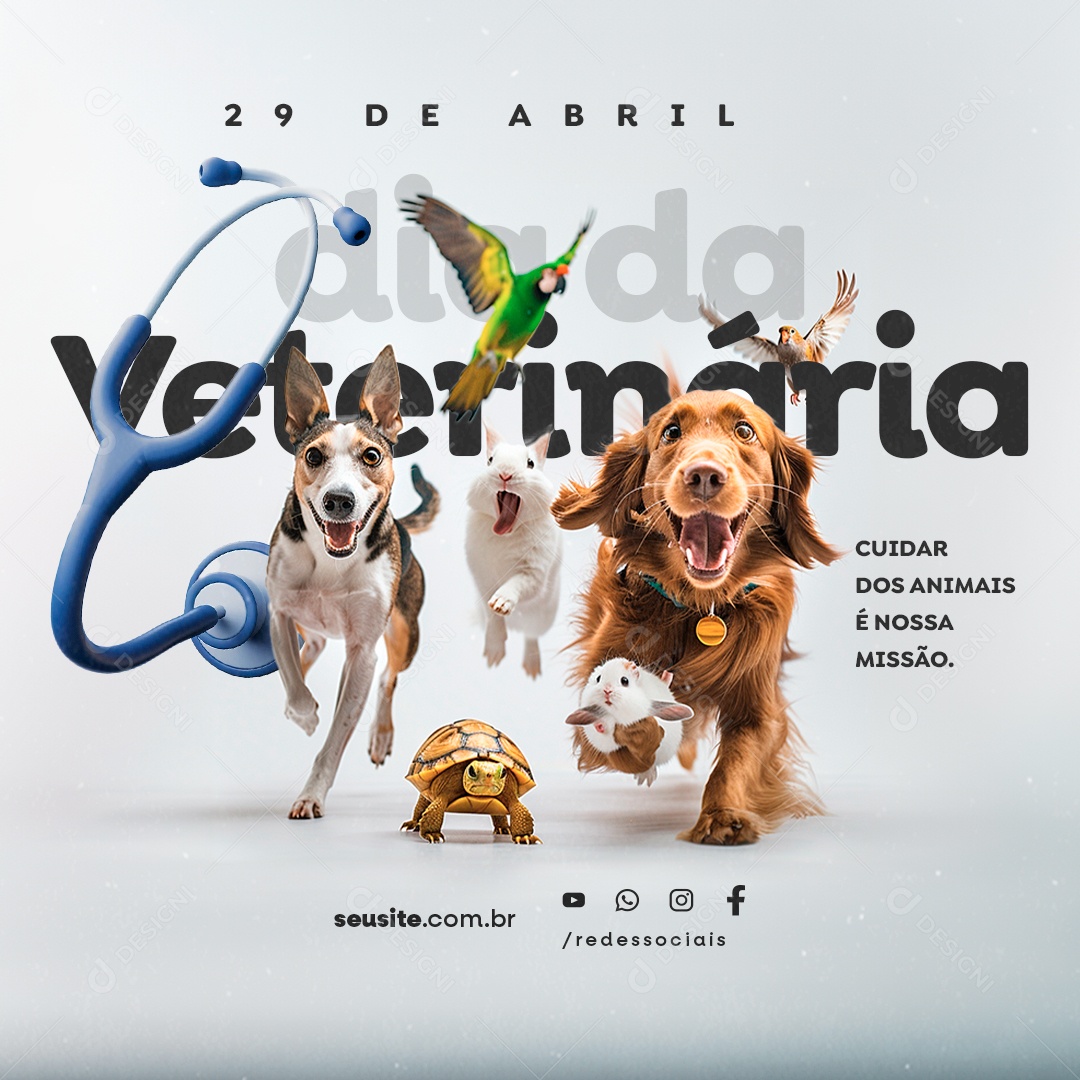 Dia Mundial Da Medicina Veterinária 29 de Abril Social Media PSD Editável