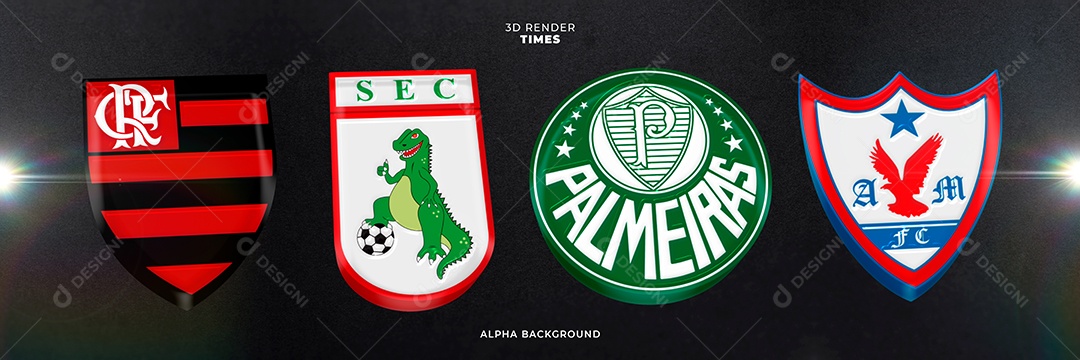 Times C.R.F SEC P A.M.F.C  Elemento 3D para Composição PSD