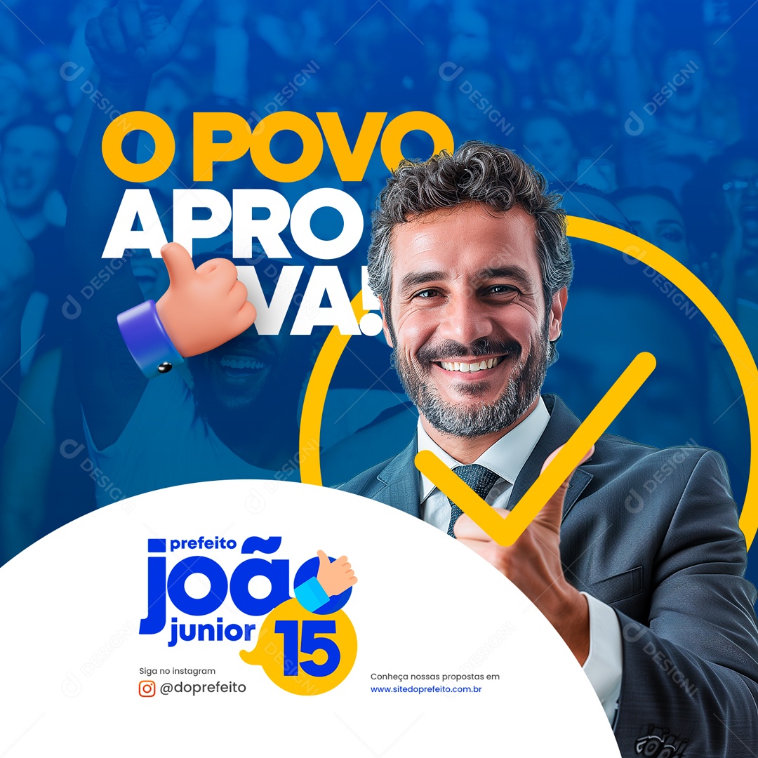 Politica o Povo Aprova Prefeito João Junior Social Media PSD Editável