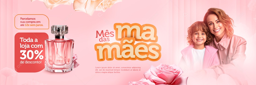 Carrossel Mês das Mamães toda Loja com Desconto Social Media PSD Editável